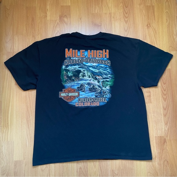 Harley-Davidson Motorcycles Men’s Mile High Aurora Colorado Logo T-Shirt Size XL - Picture 2 of 7